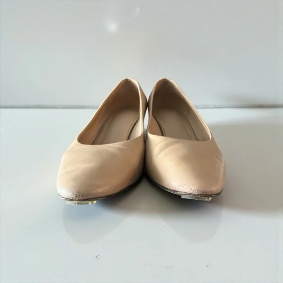 Salvatore Ferragamo Nude Leather Block Heel Pumps - Picture 5 of 12